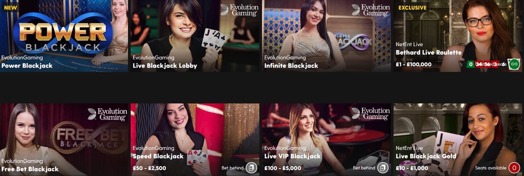 Online casinos offer several blackjack rooms.