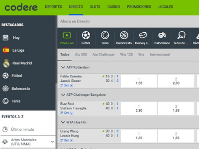 Codere has demo versions of all the games