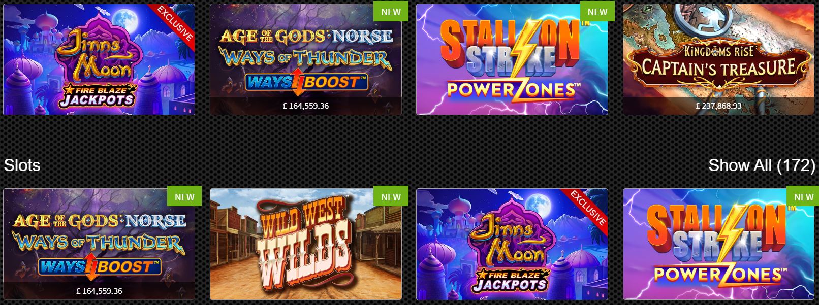 This online casino has games like poker or roulette.