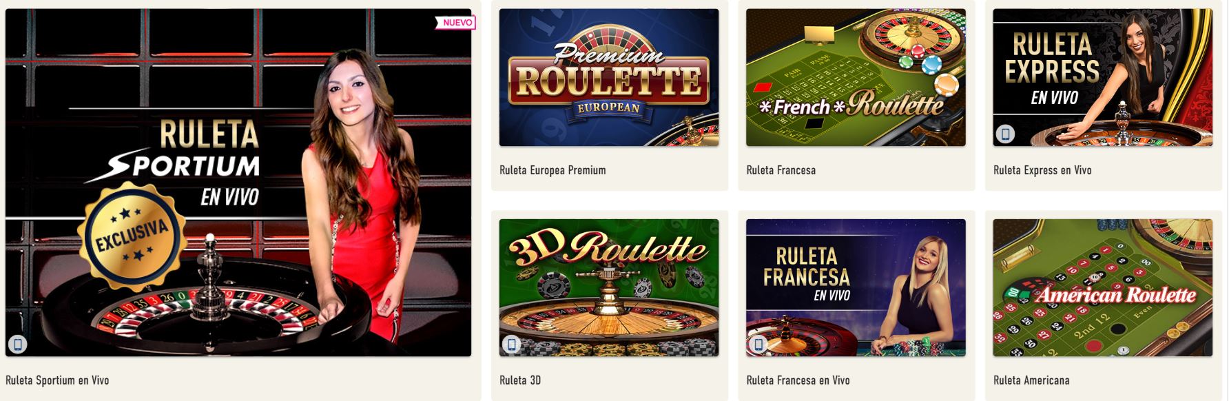From poker to roulette, all games are found at Sportium.