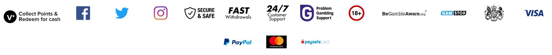 Many payment methods are accepted at Virgin Games.