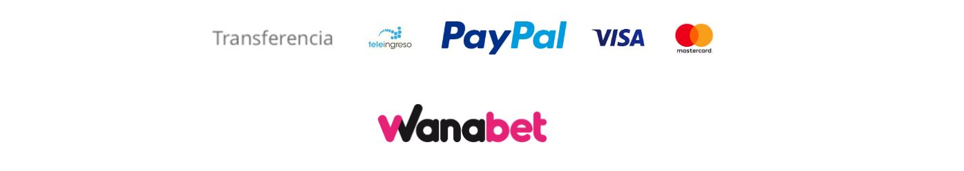Wanabet allows you to formalize payments with the majority of methods available on the market.