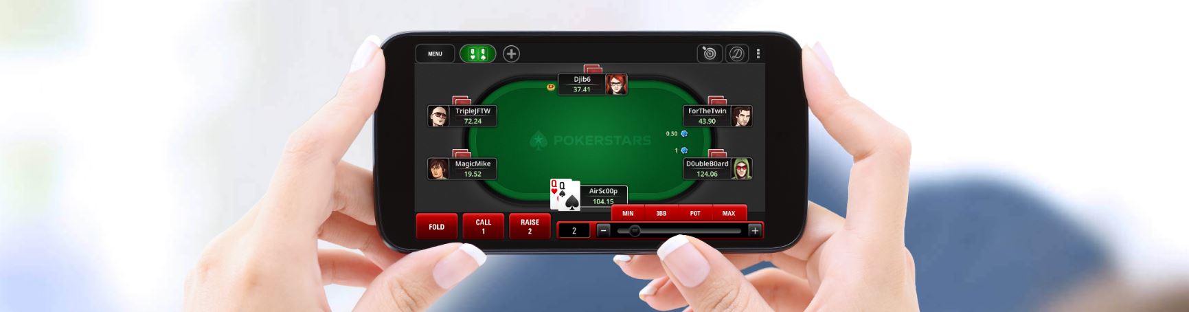 You can play Texas Holdem from your mobile and completely online.