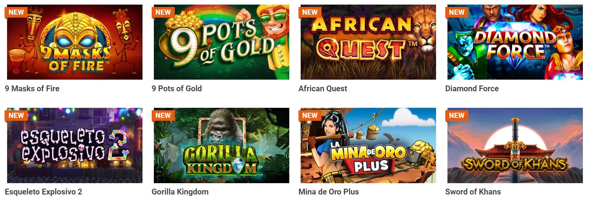 There is a wide variety of slot games.